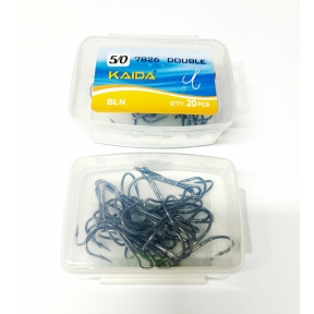 Крючки двойники 5/0 20шт (Kaida-7826)