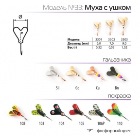 Мормышка Муха с ушком 9мм W Spider 3303